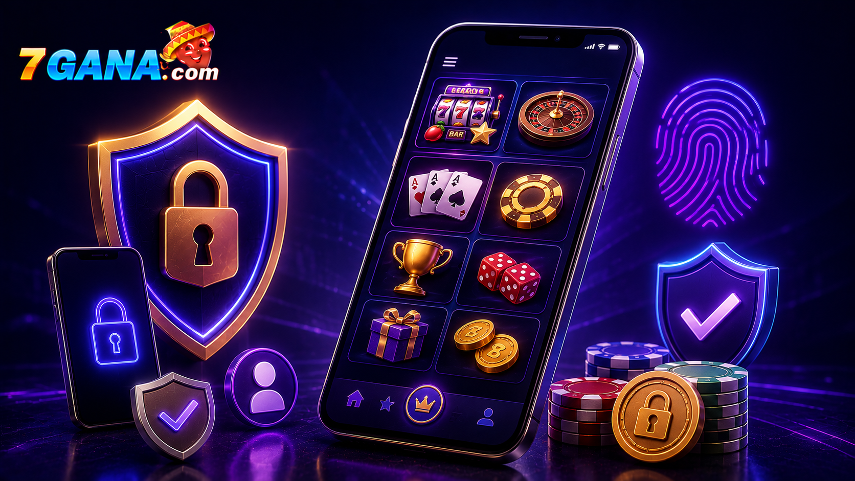 Ilustración editorial sobre casino online desde el celular para una guía informativa dirigida a usuarios adultos en México.