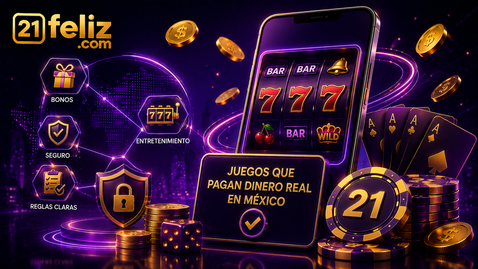 Guía visual sobre juegos que pagan dinero real en México con elementos de juego digital, reglas y control responsable en un entorno moderno.