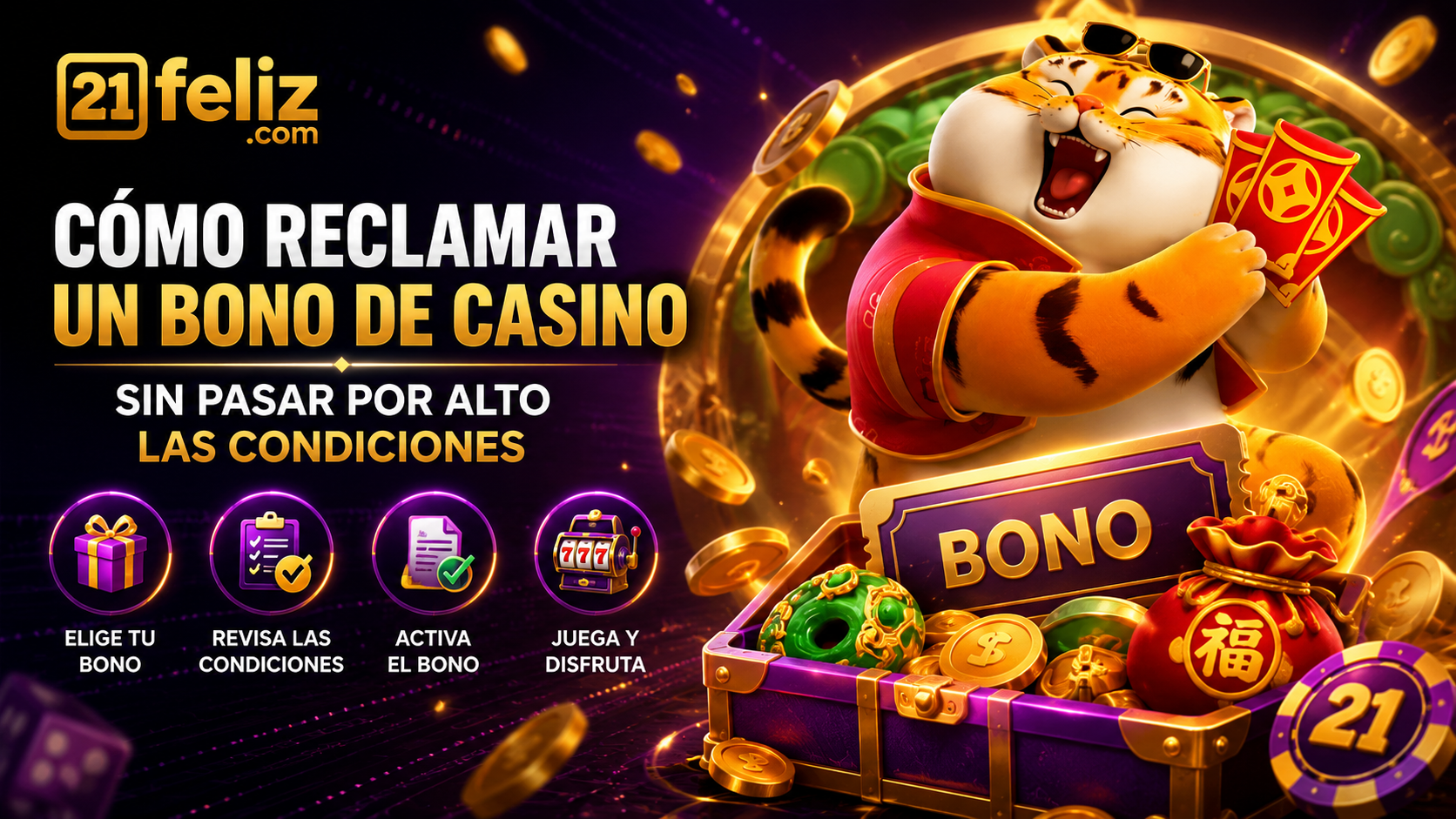 Composición editorial sobre cómo reclamar un bono de casino con elementos de juego digital, reglas claras y control responsable.