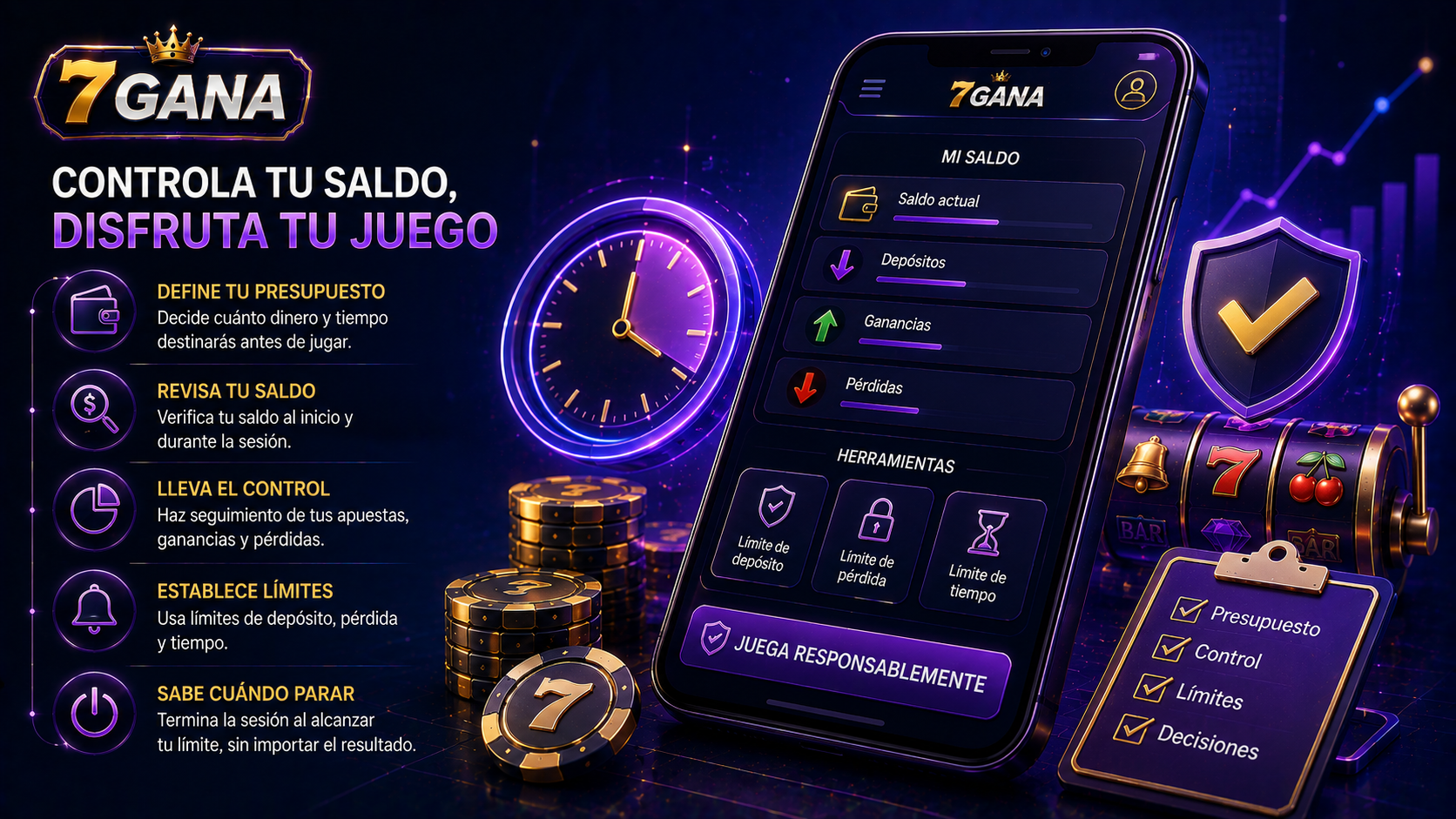 Ilustración editorial sobre cómo controlar el saldo en casino online con enfoque educativo para usuarios adultos en México.