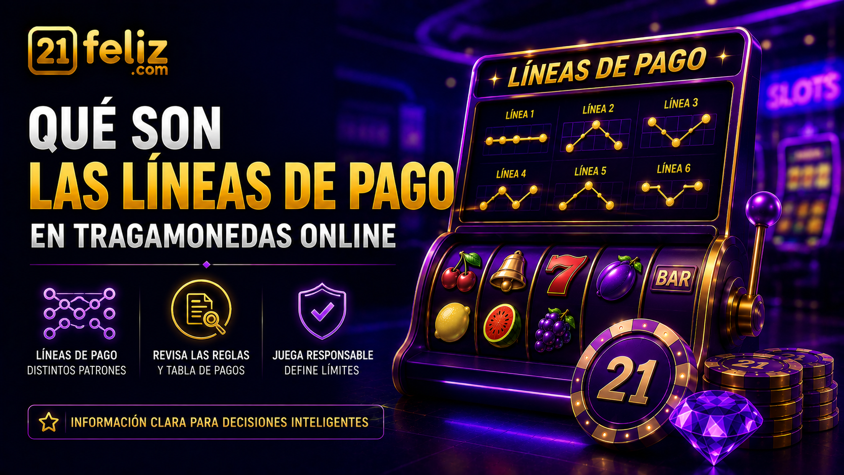 Visual editorial sobre líneas de pago en tragamonedas con elementos de juego digital y composición clara para usuarios adultos en México.