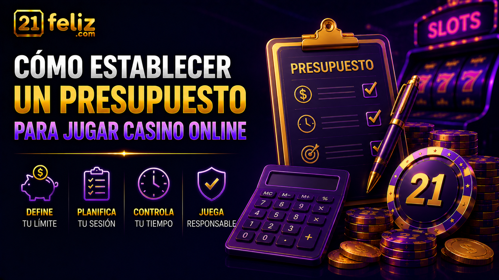 Imagen editorial sobre presupuesto para jugar casino online con composición clara para usuarios adultos en México.