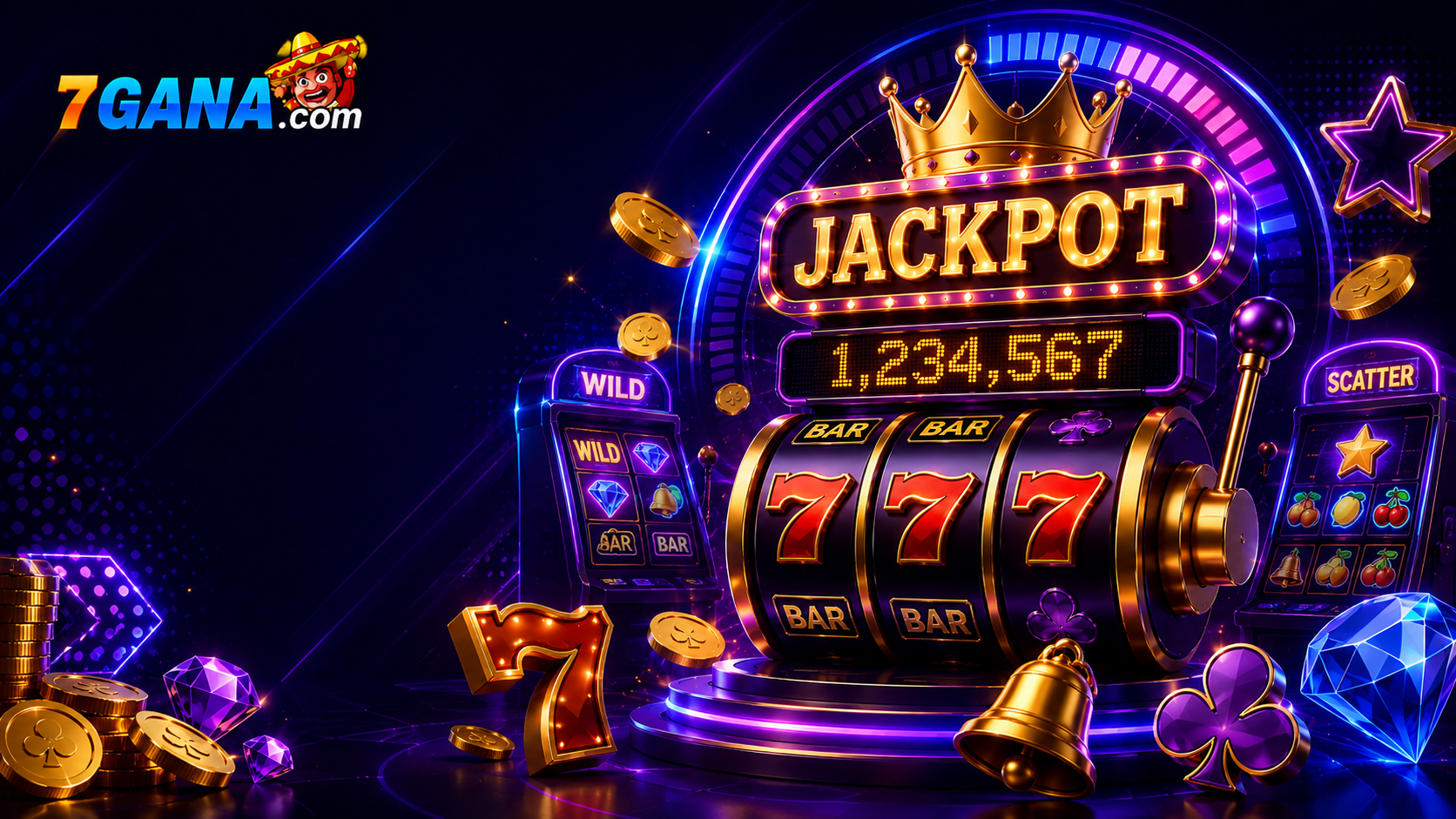 Composición editorial sobre tragamonedas con jackpot con elementos de tragamonedas claros y una interfaz móvil simplificada.