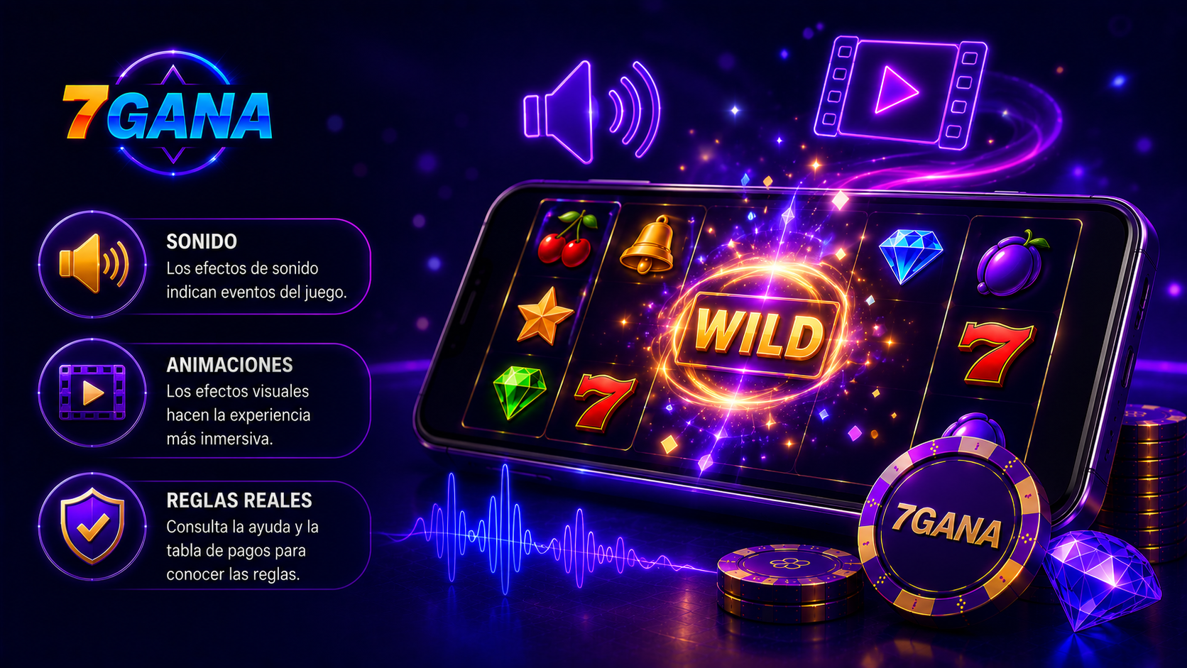 Visual educativo sobre animaciones en tragamonedas con elementos de tragamonedas simplificados y controles claros para usuarios móviles.
