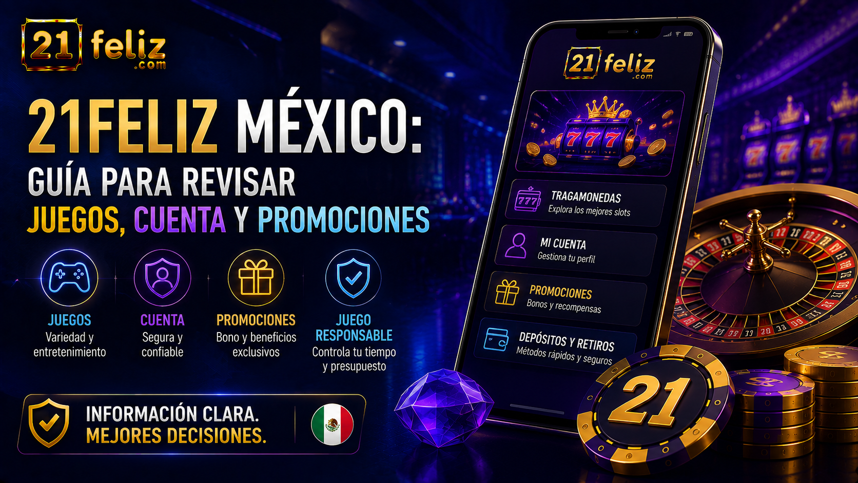 Imagen editorial sobre 21FELIZ México para usuarios adultos en México.