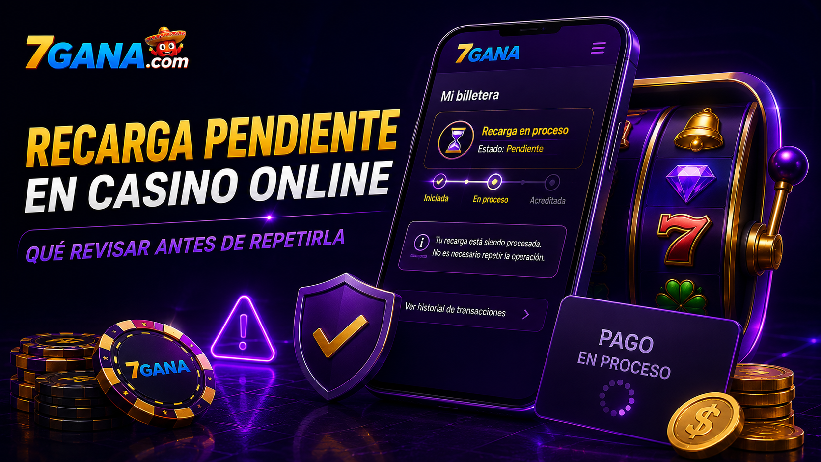 Ilustración editorial sobre recarga pendiente en casino online con enfoque educativo para usuarios adultos en México.