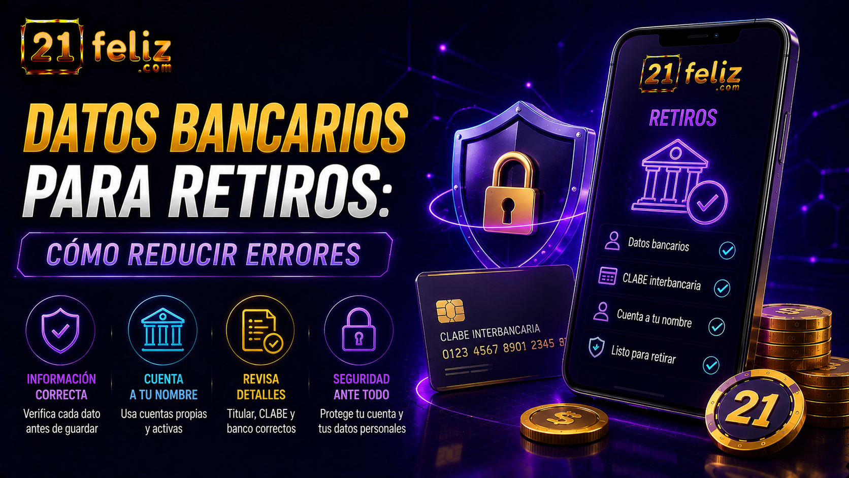 Imagen editorial sobre datos bancarios para retiros para usuarios adultos en México.