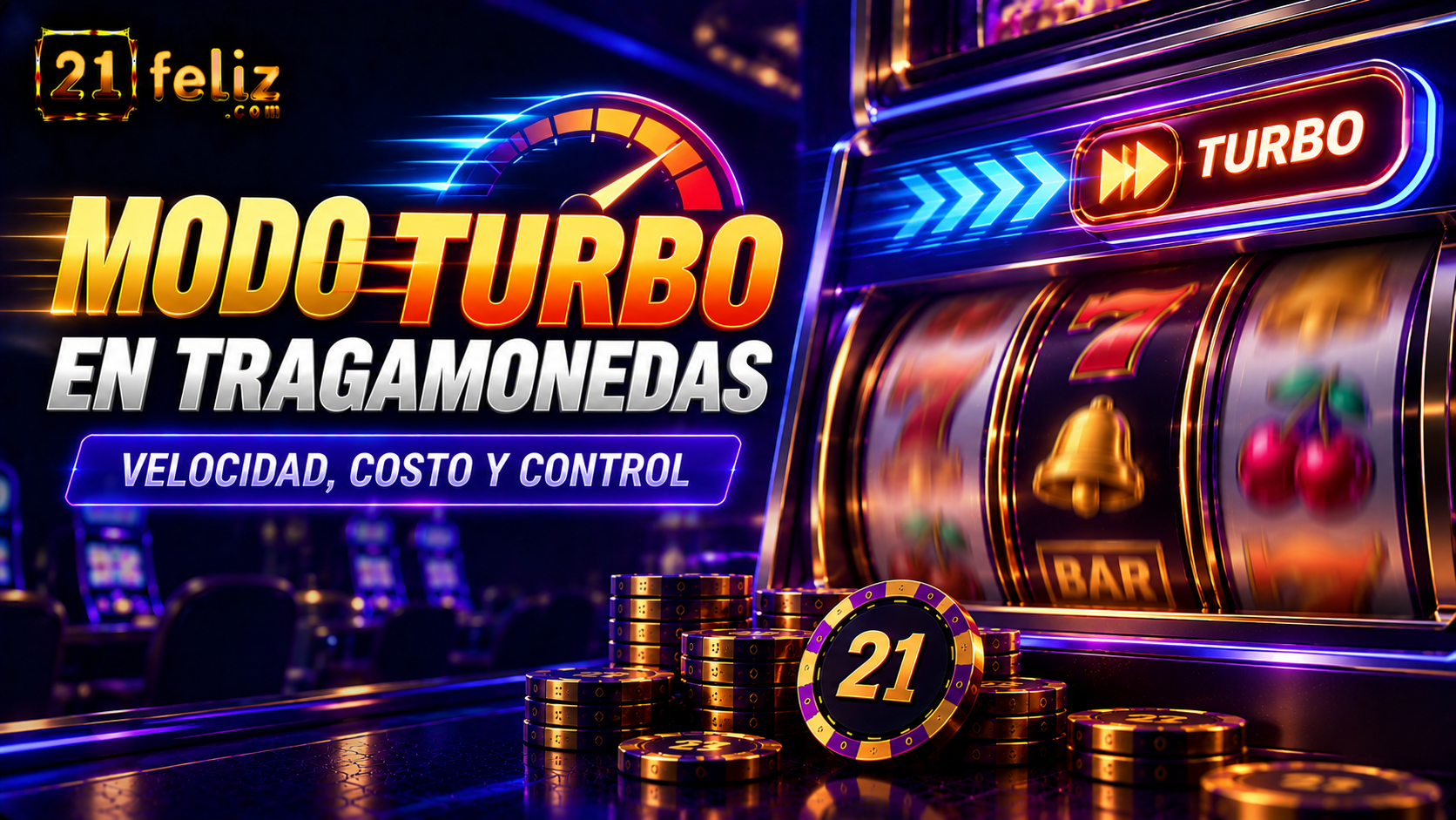 Imagen editorial sobre modo turbo en tragamonedas para una guía dirigida a usuarios adultos en México.