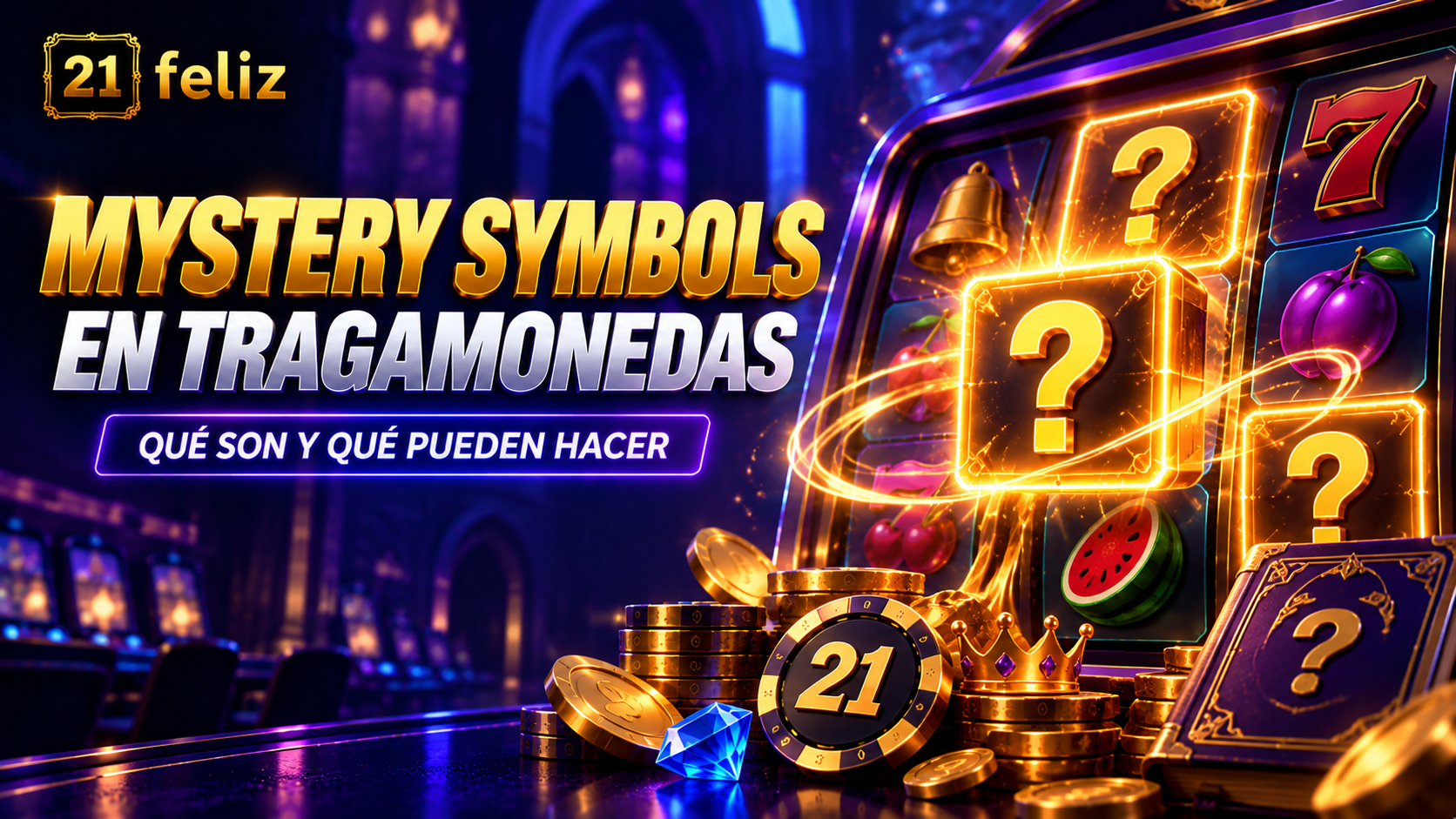 Imagen editorial sobre Mystery Symbols en tragamonedas con composición educativa para usuarios adultos en México.