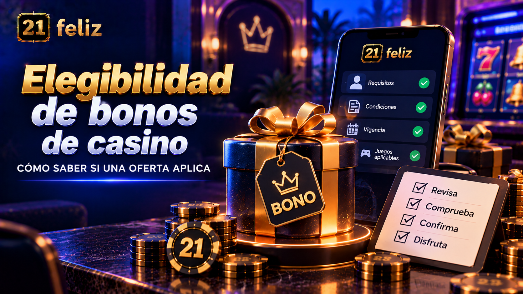 Imagen editorial sobre elegibilidad de bonos de casino con una composición clara para usuarios adultos en México.