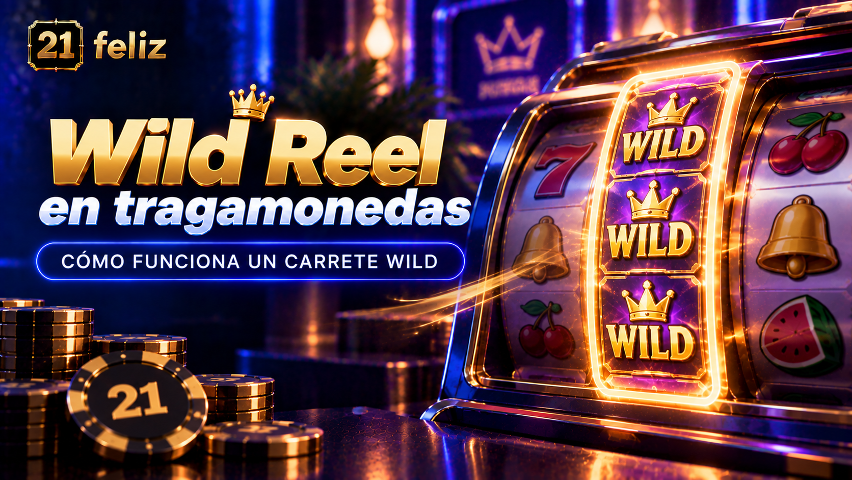 Imagen editorial sobre Wild Reel en tragamonedas con una composición educativa para usuarios adultos en México.