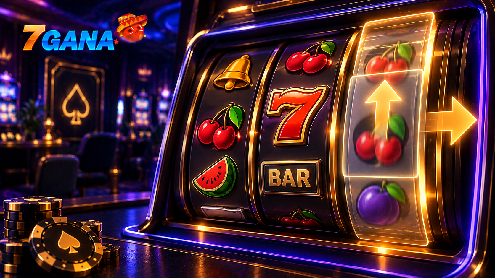 Composición editorial sobre función Nudge en tragamonedas con elementos visuales específicos que explican el tema de forma clara.