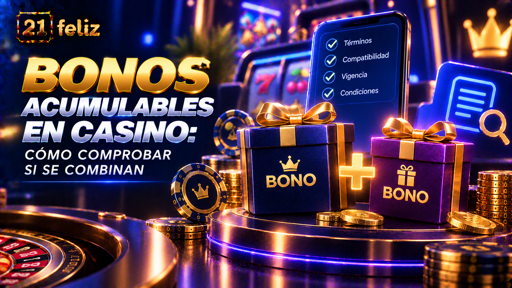Imagen editorial sobre bonos acumulables en casino con una composición clara y educativa para usuarios adultos en México.
