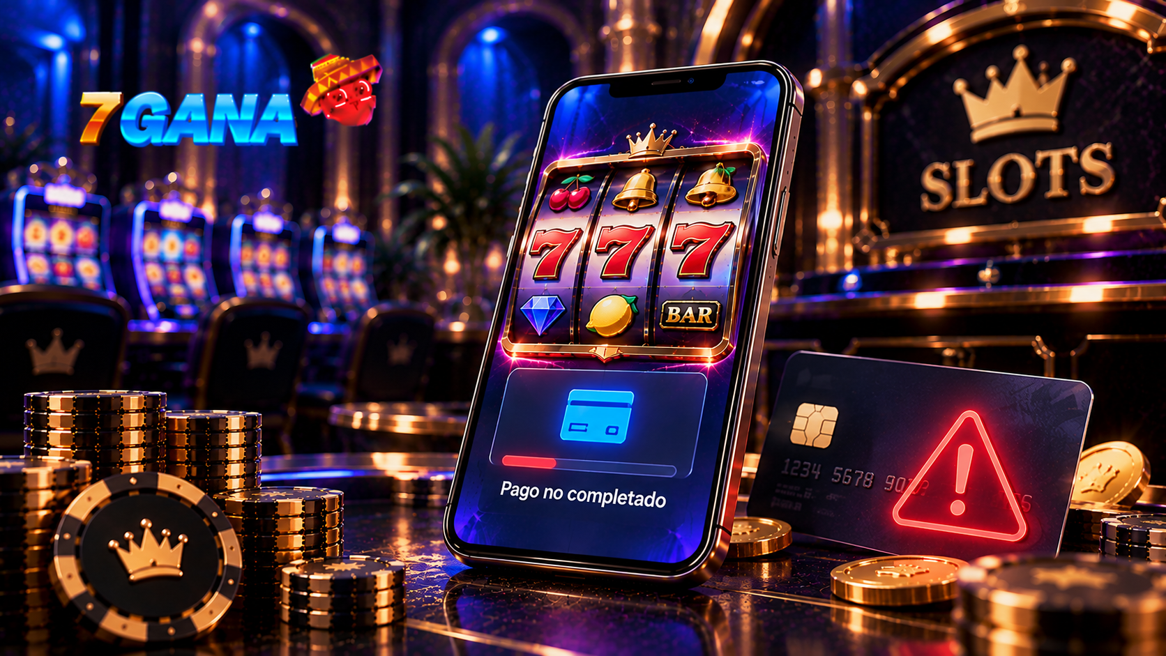 Composición educativa sobre pago fallido en casino online con elementos específicos de la regla, proceso o control explicado en la guía.