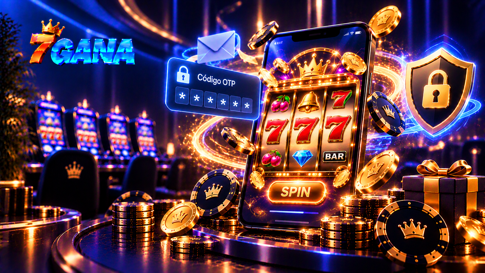 Explicación visual de código OTP en casino online con elementos del mecanismo, proceso o control descrito en la guía.