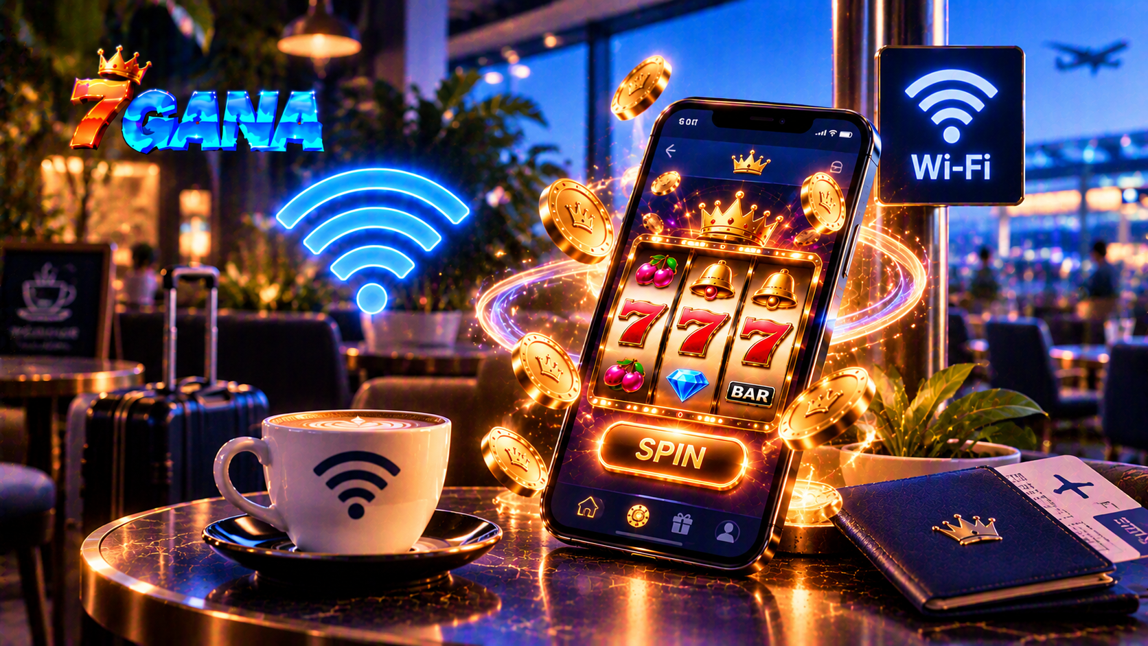Explicación visual de WiFi público y casino online con elementos del mecanismo, proceso o control descrito en la guía.
