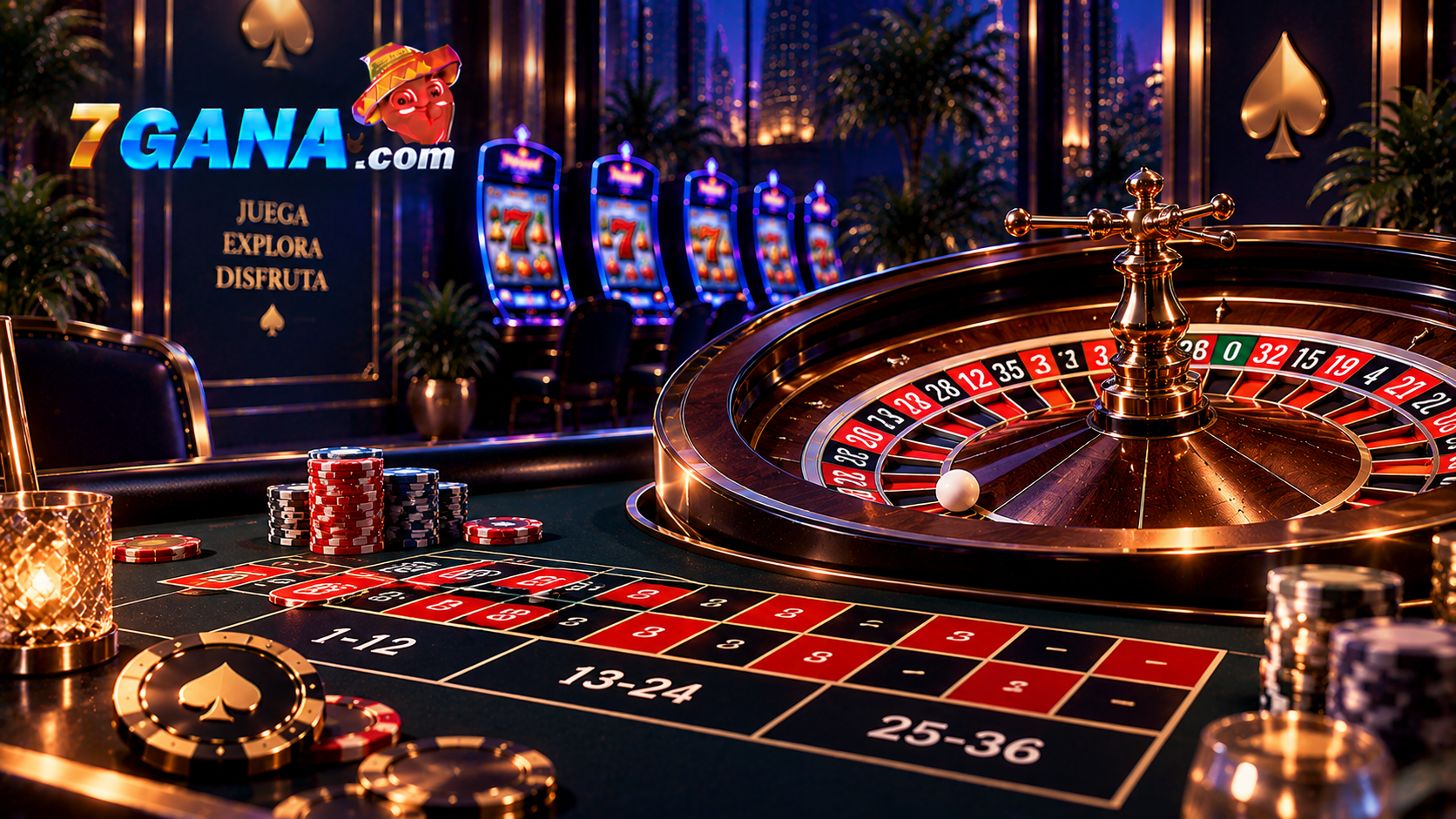 Escena educativa sobre apuestas a docenas en ruleta con elementos del tema, fondo oscuro y composición editorial clara de 7GA