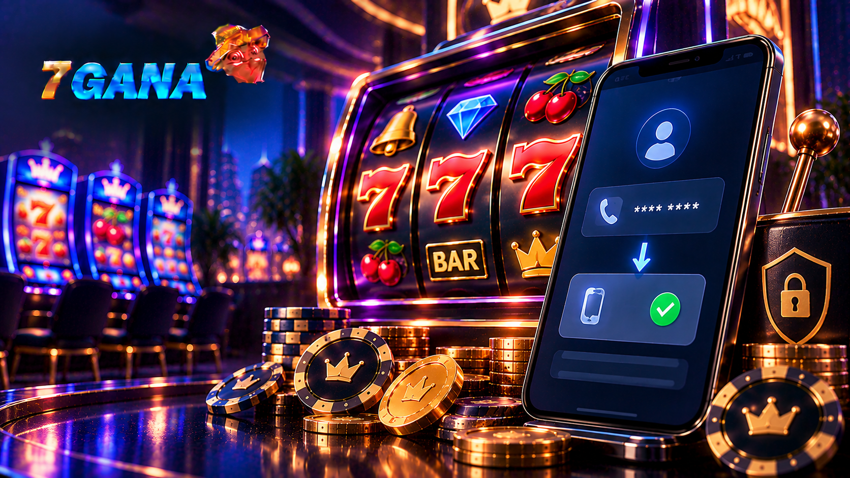 Escena educativa sobre cambiar número de teléfono en casino con elementos del tema, fondo oscuro y composición editorial clar