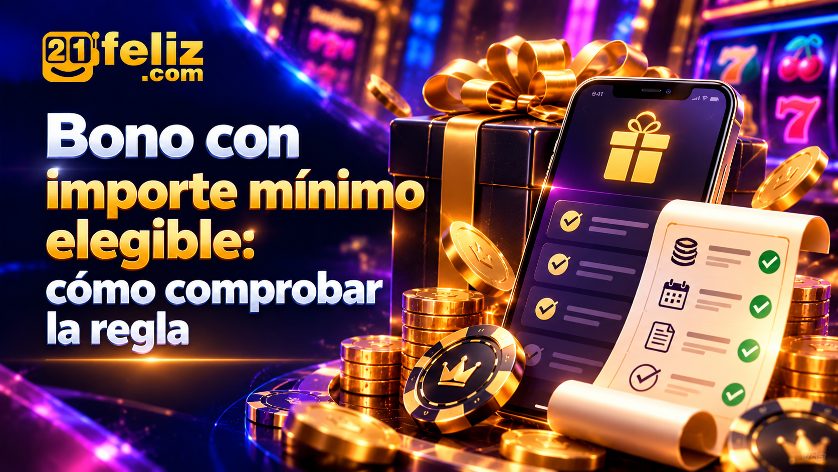 Guía visual sobre importe mínimo elegible de un bono con reglas y precauciones para usuarios adultos de casino online en México.