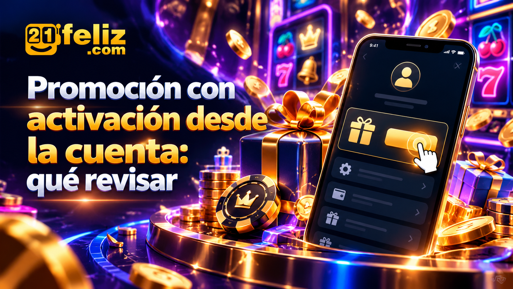 Guía visual sobre activación de una promoción desde la cuenta con reglas y precauciones para usuarios adultos de casino online en México.