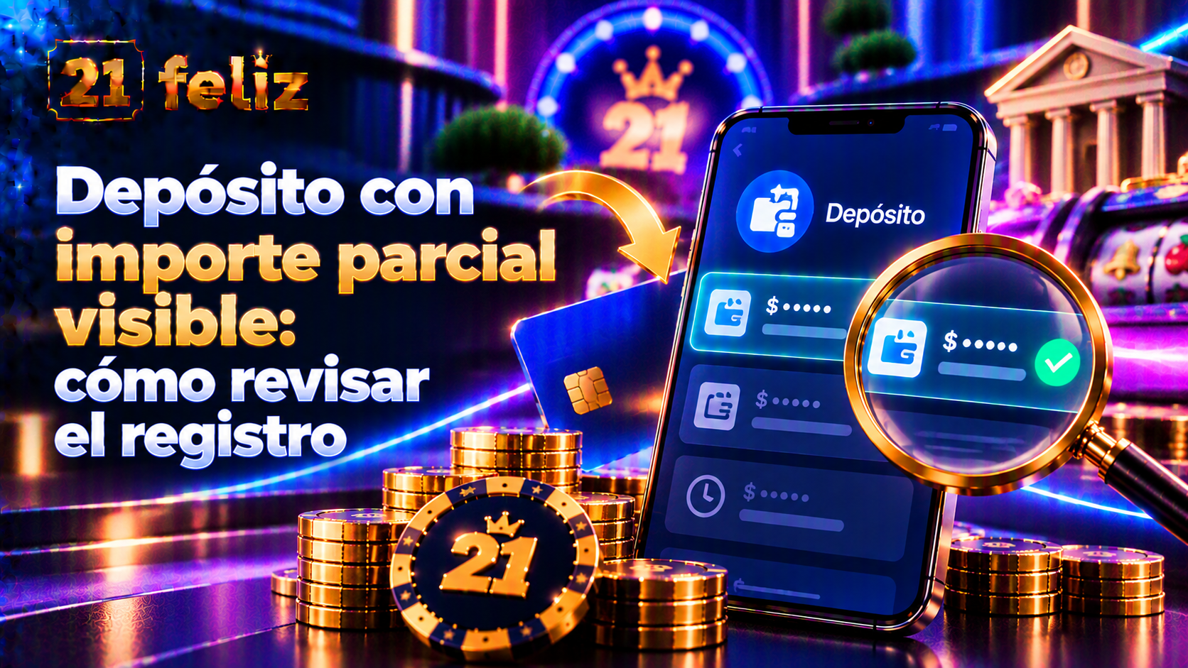 Guía visual sobre depósito con importe parcial visible con reglas y precauciones para usuarios adultos de casino online en México.
