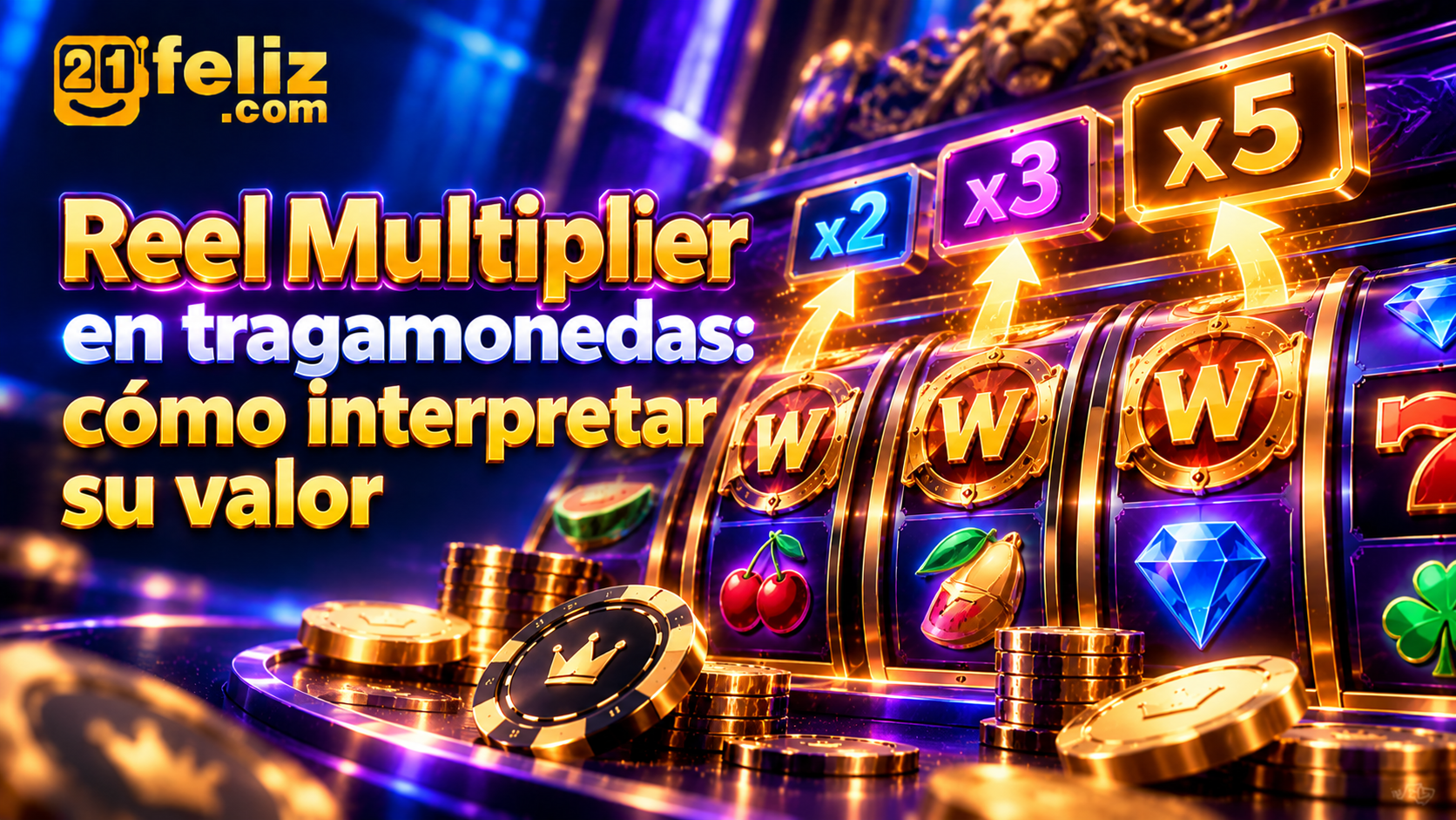 Guía visual sobre Reel Multiplier en tragamonedas con reglas y precauciones para usuarios adultos de casino online en México.