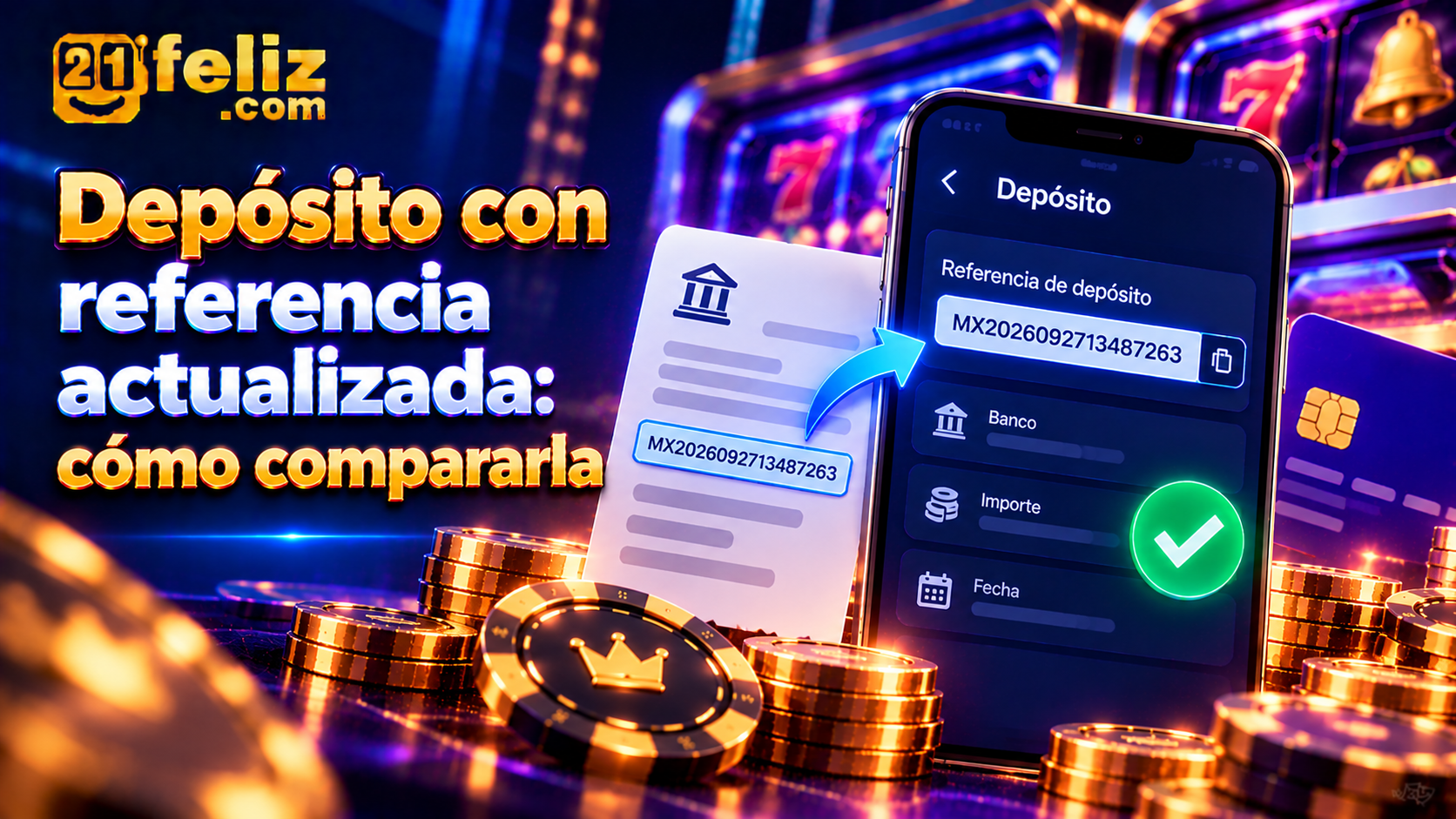 Guía visual sobre referencia actualizada de un depósito con reglas y precauciones para usuarios adultos de casino online en México.