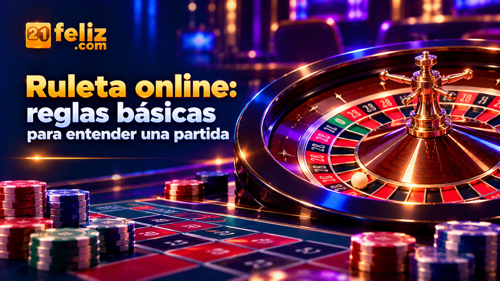 Una rueda de ruleta estilizada con fichas neutras sobre una mesa sin marcas. Guía sobre ruleta online para usuarios adultos en México.