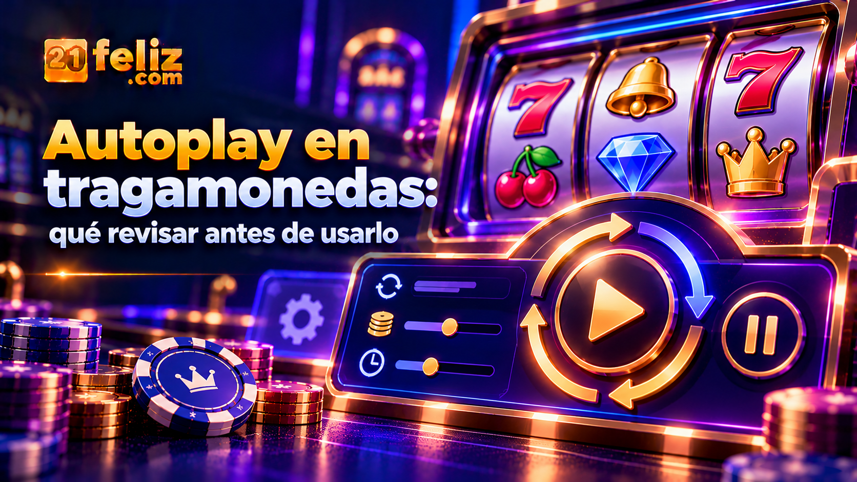 Ilustración editorial sobre autoplay tragamonedas, con elementos digitales claros y una composición pensada para lectores de México.