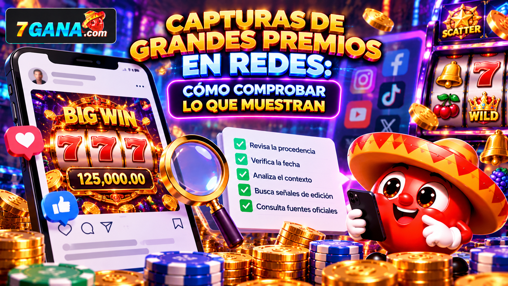 Imagen educativa sobre capturas de grandes premios en redes: cómo comprobar lo que muestran para adultos en México.