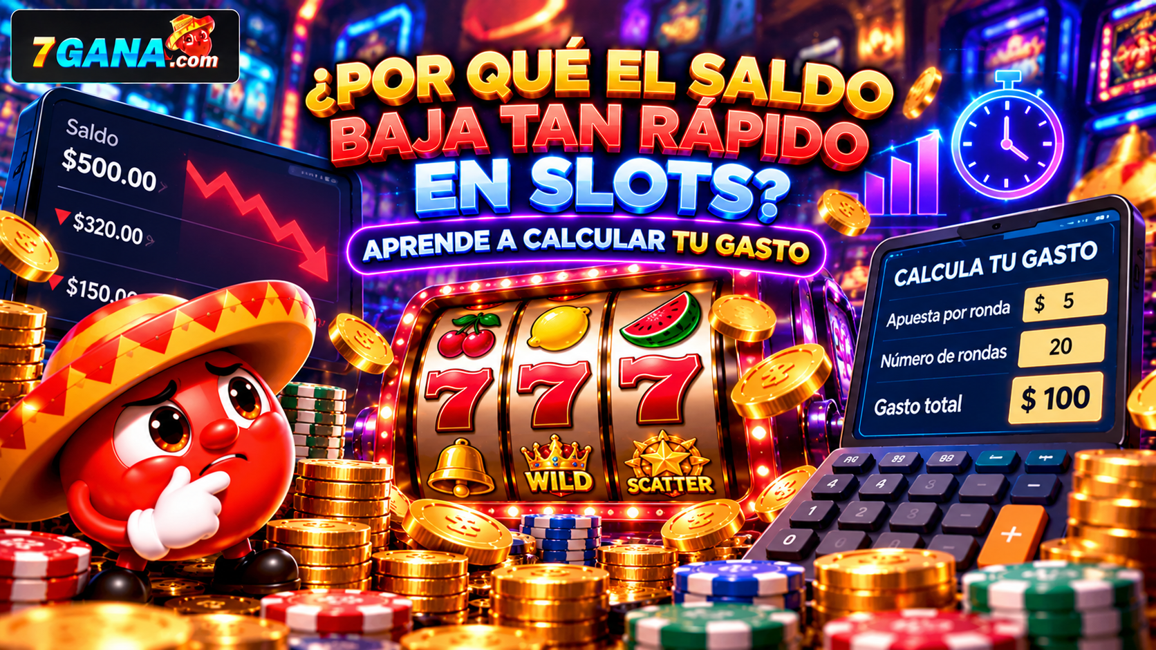 Imagen educativa sobre ¿Por qué el saldo baja tan rápido en slots? Aprende a calcular tu gasto para adultos en México.